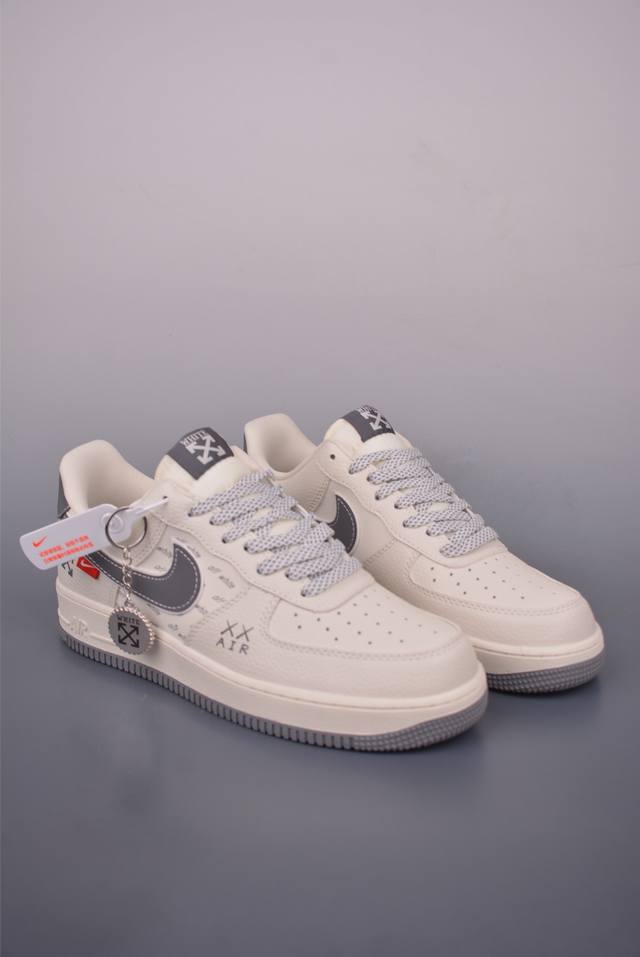Nike Air Force 1 Low Off联名 原楦头原纸板 打造纯正空军版型 专注外贸渠道 全掌内置蜂窝气垫 原盒配件 原厂中底钢印、拉帮完美 官方货号