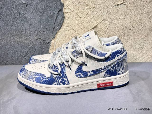 耐克 联名 Nike Dunk Low Lthr Ow 解构绑带滑板鞋 Sb系列经典复古运动鞋。双鞋带系统延续了今年的代表性风格，搭配亮色鞋带，保持了 Dunk
