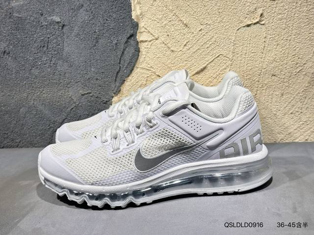 新品上市实拍 Nike Air Max 2013 耐克复古透气网布 全掌气垫 缓震跑步鞋 #搭配全掌式 Max Air 气垫 为步伐注入充沛活力 半透明中底和外