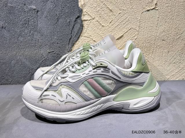 新品上市实拍图 广东原厂# Gucci Distressed Screener Sneaker古驰经典小脏鞋原型复古百搭老爹板鞋 复古学院风816489 Eal