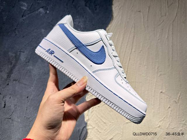 Nike Air Force 1 Low 白蓝 原楦头原纸板 打造纯正空军版型 专注外贸渠道 全掌内置蜂窝气垫 原盒配件 原厂中底钢印、拉帮完美 官方货号：Hq