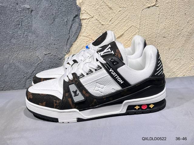 新品上市实拍 全新Lv路易威登Louis Vuitton Trainer Sneaker Low休闲运动文化百搭篮球板鞋Qxldld0522