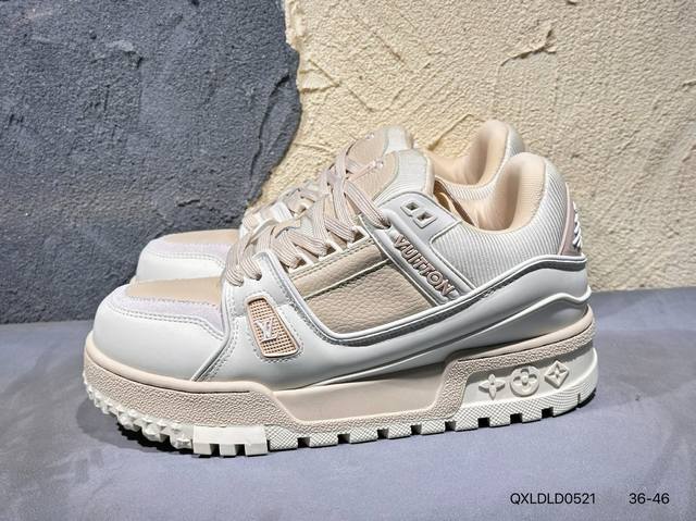 新品上市实拍 全新Lv路易威登Louis Vuitton Trainer Sneaker Low休闲运动文化百搭篮球板鞋Qxldld0521