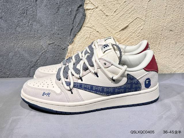 新品上市实拍 Travis Scott X Fragment Design X Air Jordan 1 Low Og Sp Aj1 乔1 Supreme联名-