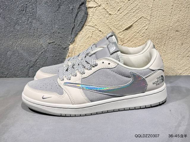Travis Scott X Fragment Design X Air Jordan Aj1 Low Og Sp 三方联名闪电倒钩2.0低帮 白蓝黑 Dm78