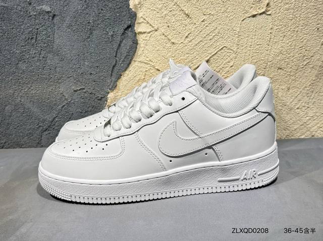 新品上市实拍 Air Force 1 Low’07 空军一号低帮休闲板鞋 定制皮料 原楦原纸板 纯正空军版型 内置全掌气垫 货号：男 Cw2288-114 女