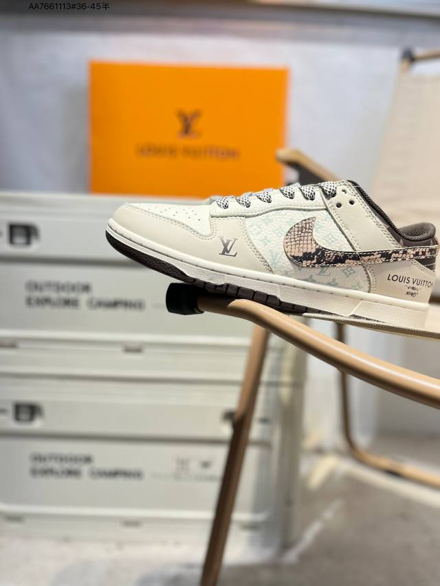 Lv X Nike Sb Dunk Low 大厂出品 极力推荐 新配色 原装头层材料 独家版型蒸餾加工 帶來的是更好的视觉和脚感体验 大厂纯原品质出货 清洁度