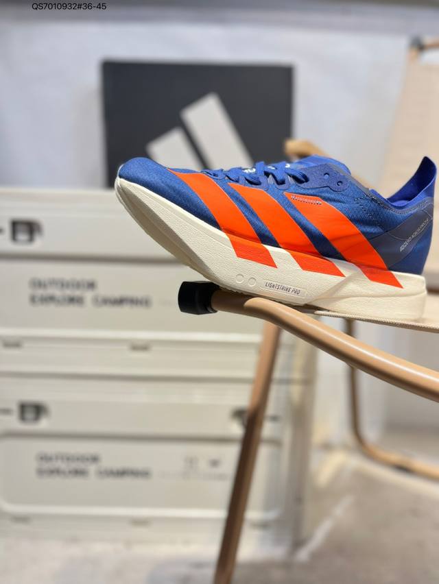 Adidas Adizero Adios Pro 4M 马拉松飞线贾卡轻质透气休闲运动跑步鞋 采用双层透气网纱 Flywire动态飞线绑缚鞋面材质 内置Zoom