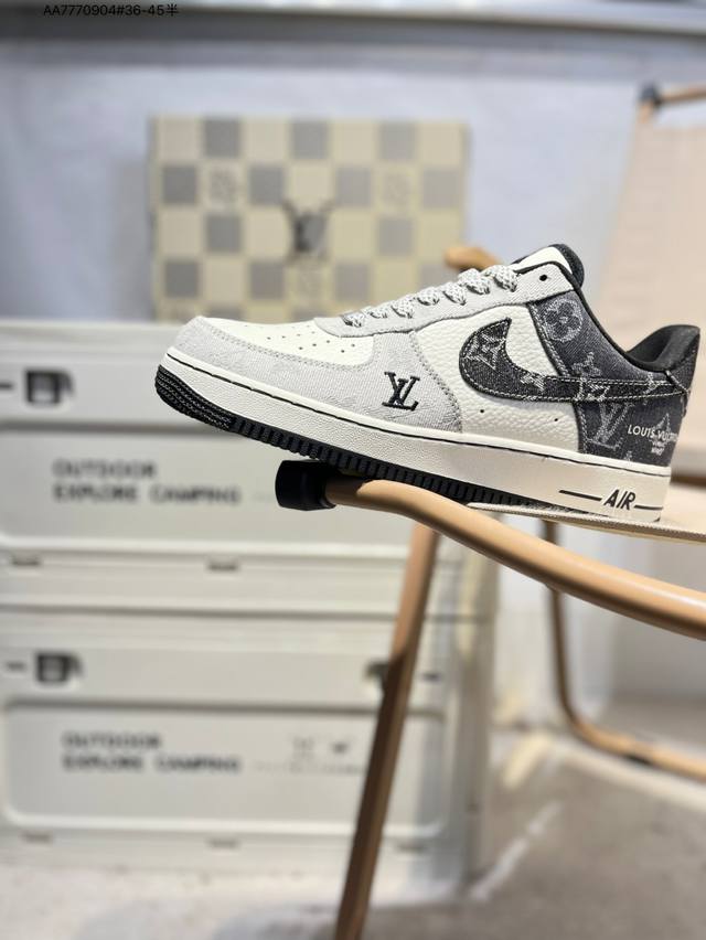 Lv X Nk Air Force 1'07 Low 空军一号低帮休闲板鞋 #定制皮料 原楦原纸板 纯正空军版型 高清洁度 内置全掌气垫Sc0601 Aa777