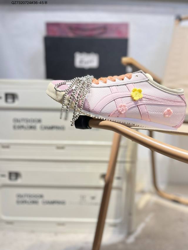 定制款 配礼袋# Onitsuka Tiger Mexico 66 Sd 鬼冢虎 墨西哥升级版系列低帮复古经典虎爪百搭休闲皮革慢跑鞋 采用软质粒面牛剖革组合翻毛