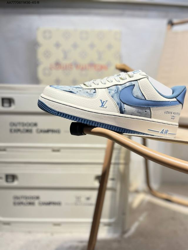 Lv X Nk Air Force 1'07 Low 空军一号低帮休闲板鞋 #定制皮料 原楦原纸板 纯正空军版型 高清洁度 内置全掌气垫Lw9279 Aa777