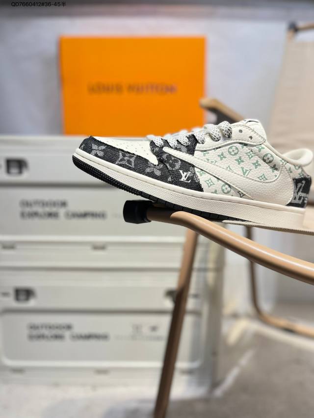 公司级头层皮Lv X 乔丹Air Jordan 1 Low Aj1低帮系列篮球鞋 官方同步配色 原装级产物 #拒绝公底 立体鞋型 细节完美 高清洁度Sj2068