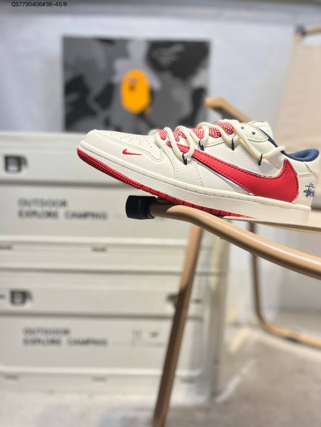 公司级头层皮猿人头 X 乔丹Air Jordan 1 Low Aj1低帮系列篮球鞋 官方同步配色 原装级产物 #拒绝公底 立体鞋型 细节完美 高清洁度Sj008