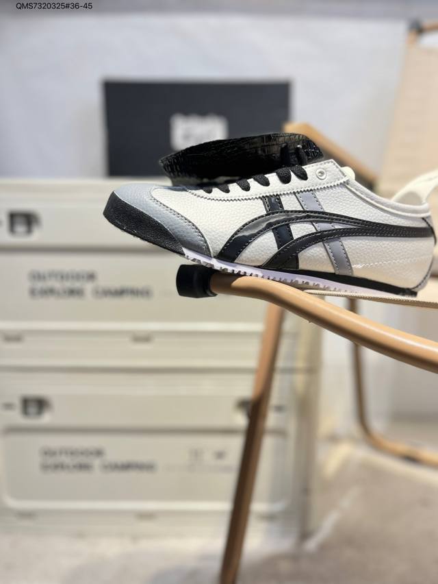 Onitsuka Tiger Mexico 66 Sd 鬼冢虎 墨西哥升级版系列低帮复古经典虎爪百搭休闲皮革慢跑鞋 采用软质粒面牛剖革组合翻毛皮饰条鞋面材质11