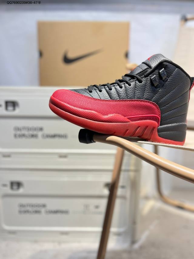Air Jordan 12 Retro ”Flu Game“ 高帮 复刻病倒黑红 Aj12 乔丹12代 Aj12 乔12 高邦 复刻黑红 流感之战 乔丹篮球鞋系