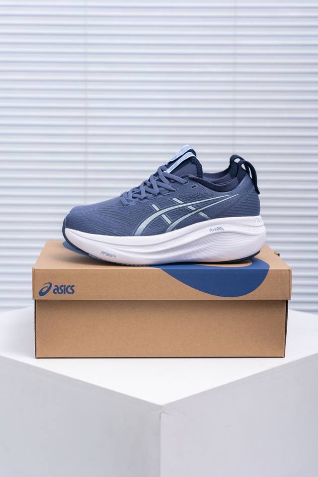 核心私 Asics Gel-Nimbus 27 复古单品 Asics 亚瑟士 是日本实业家鬼冢喜八郎创立的跑鞋运动品牌，名宇想法源自著名的拉丁谚语“Animas