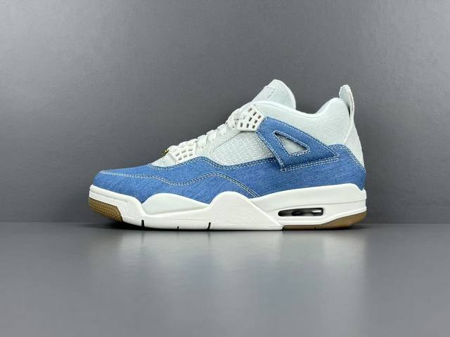 渠道优势 ！ 纯原 Aj4 Jordan Air Jordan 4 Tex “Worn Blue”时尚潮流 防滑 中帮 复古篮球鞋 男款 白蓝色 尺码 40-4