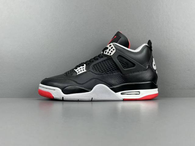 渠道优势 ！ 纯原 Aj4 Jordan Air Jordan 4 Bred Reimagined 圆头舒适 中帮 复古篮球鞋 男款 黑红 版 尺码40-47.