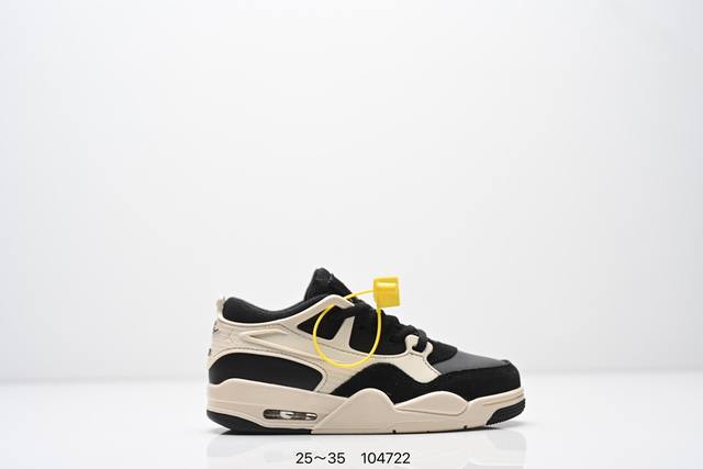 童鞋Air Jordan Aj4 Rm 重制版低帮复古篮球鞋 实拍首发 采用了低帮的设计 并保留了众多Aj4的经典元素 鞋身以皮革 麂皮材质拼接打造 Aj4经典