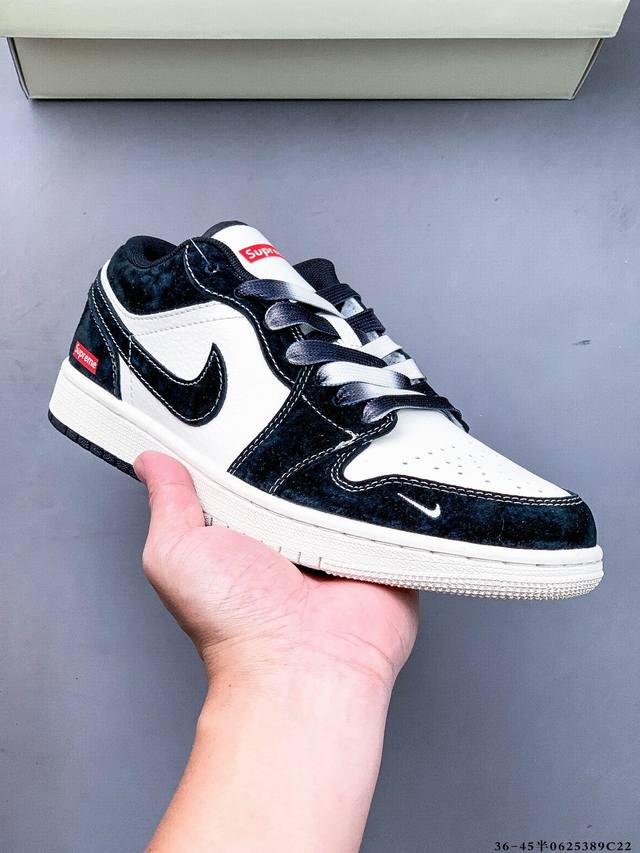 公司级头层！耐克Nike Air Jordan 1 Low Aj1乔1 低帮潮流缓运动休闲板鞋。Aj1 低帮拼接 完美版型真头层牛皮# 内置缓震气垫 原鞋开模