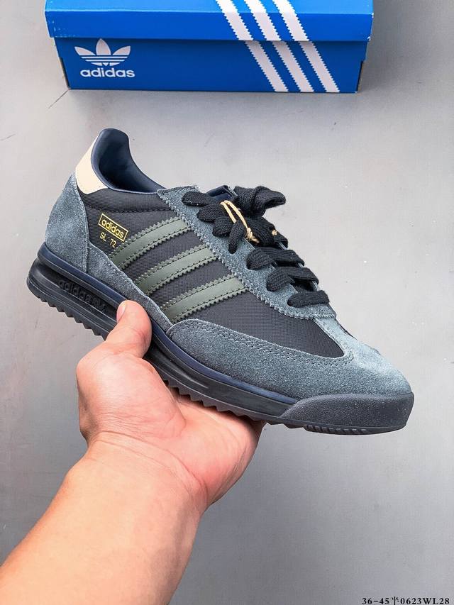 公司级！阿迪达斯Adidas Sl 72 Rs 全新重置版本，将这款复古鞋型用尼龙材质呈现，最终拼接麂皮材质，让该鞋型上脚既有舒适透气性又有满满的复古质感 06
