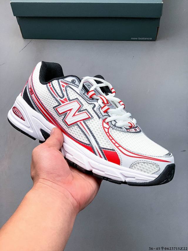 New Balance Nb740 英产 轻便复古休闲运动跑步鞋 全鞋身以网格布作为基地，在细节部分以皮革作为辅助添加，流线感很强。外形和New Balace