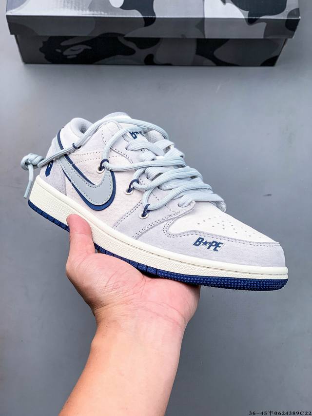 公司级头层！耐克Nike Air Jordan 1 Low Aj1乔1 低帮潮流缓运动休闲板鞋。Aj1 低帮拼接 完美版型真头层牛皮# 内置缓震气垫 原鞋开模