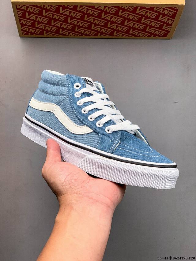 公司级硫化底！万斯Vans Sk8-Mid Slim 中帮时尚运动休闲滑板鞋 0624 T20