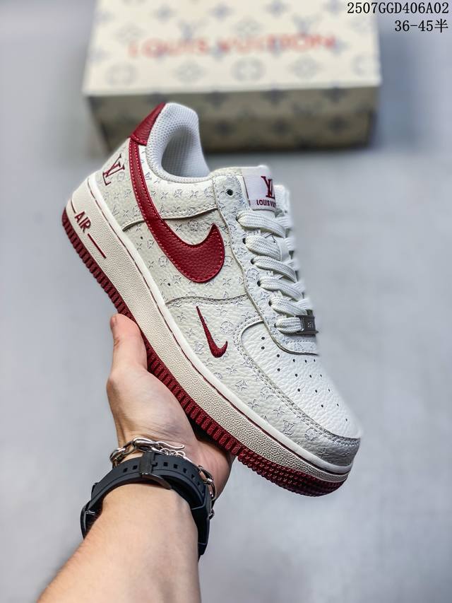 海外限量发售！公司级Nike Air Force 1 '07 Low Lv联名-白红 空军一号低帮 运动鞋 休闲鞋 折边针车 工艺难度大 原楦头原纸板 原装鞋盒