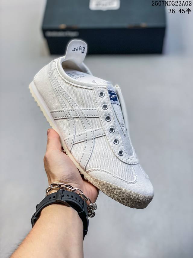 真标带半码 鬼塚虎 Onitsuka Tiger 2025 Mexico 66 Slip-On 1183C141- 尺码：见图 编码：07Nd323A02