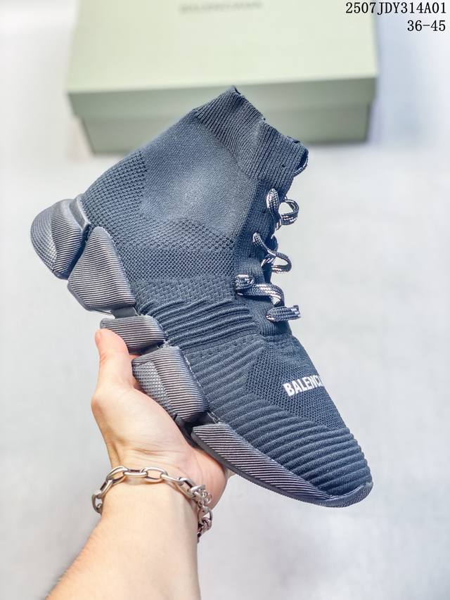 Balenciaga巴黎世家英国代购Speed 2.0高帮针织袜鞋617214 尺码：见图 编码：07Jdy314A01