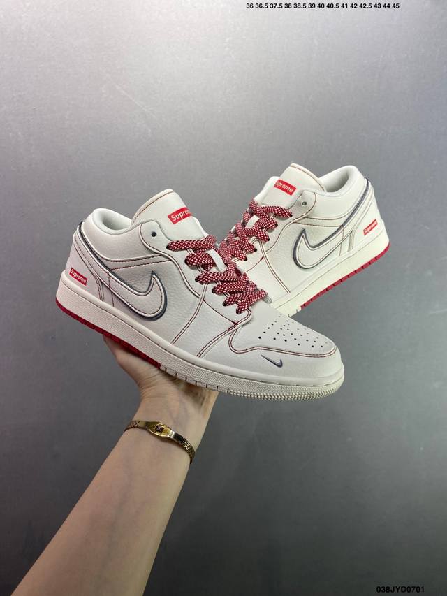 公司级Air Jordan Aj1 Low 低帮系列定制配色Wg8850-012 原厂内置气垫魔块 A模大底 头层小牛皮 鞋舌Aj原厂专用牛津布+Aj专用反口珍