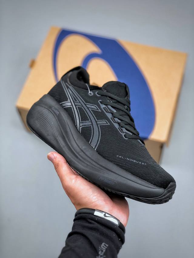Asics Gel-Nimbus 27 亚瑟士复古透气休闲鞋缓震男子耐磨跑步鞋 货号：1011B958-001 尺码：36-46 半