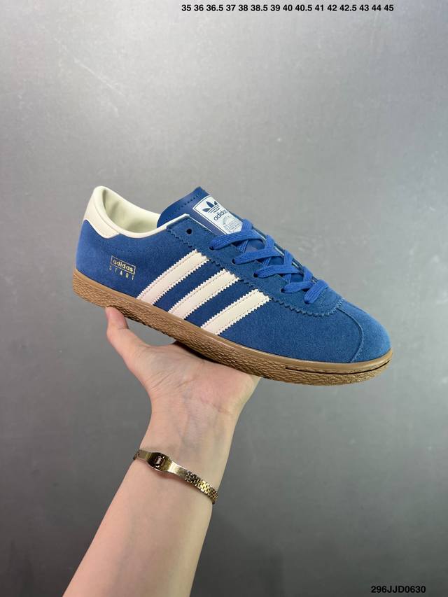 Adidas Originals Stadt 阿迪达斯 舒适百搭 防滑耐磨 低帮 板鞋 货号:Ji6344 尺码:35.5 36 36.5 37 38 38.5