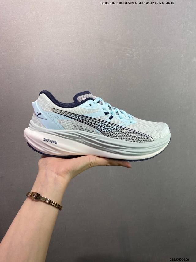 公司级Puma Deviate Nitro 3 轻量跑鞋 公司级Puma Deviate Nitro 3 舒适防滑耐磨 低帮 休闲跑步鞋 男女款黑白色 货号：3