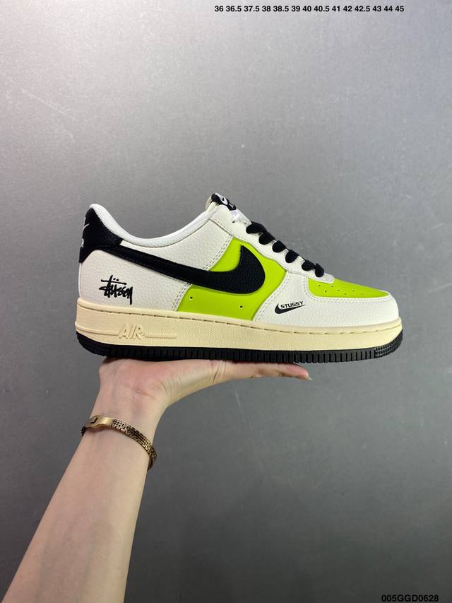 公司级Nike Air Force 1 Low 斯图西联名 原楦头原纸板 打造纯正空军版型 专注外贸渠道 全掌内置蜂窝气垫 原盒配件 原厂中底钢印、拉帮完美 官