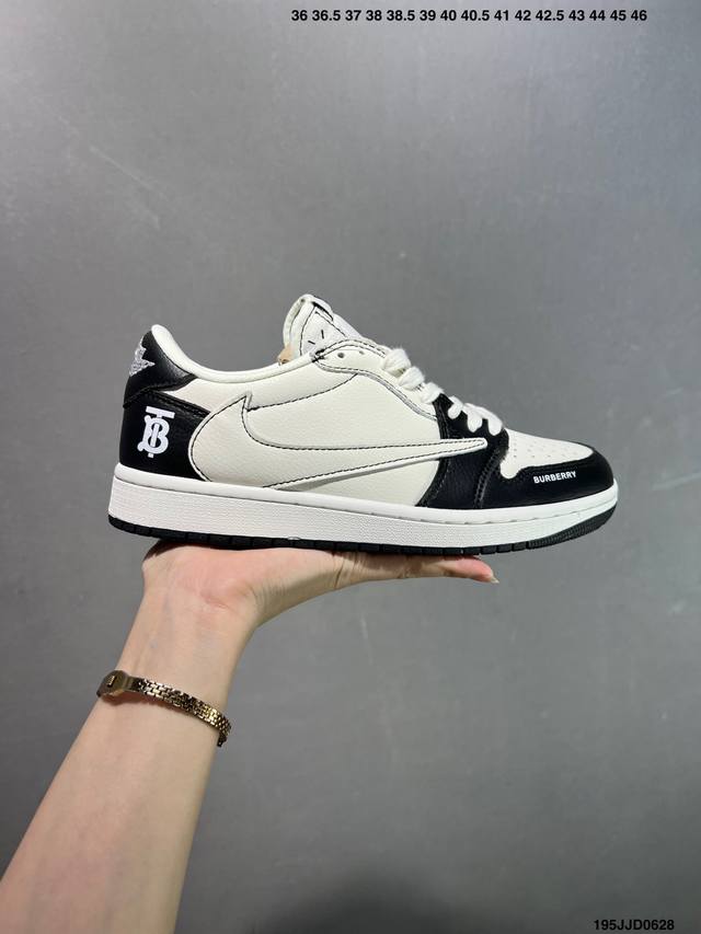 Aj1倒勾Travis Scott X Air Jordan 1 ” Reverse Mocha “ Aj1乔1 Ts 闪电 联名倒钩 低帮文化篮球鞋 完美品质