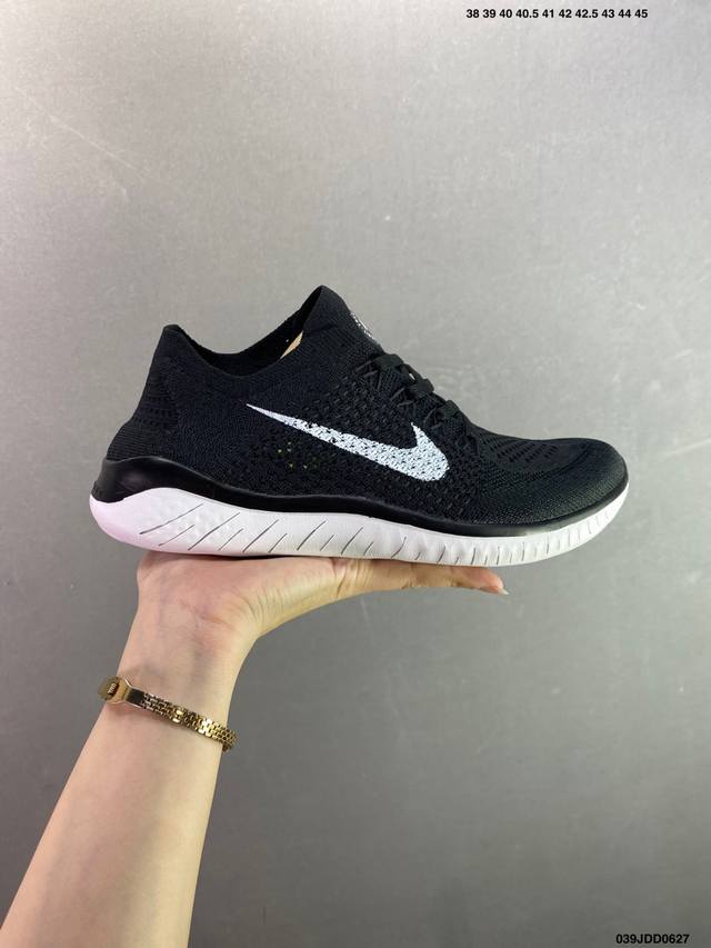真标耐克Nike Free Rn Flyknit 2018 赤足4.0二代轻跑鞋 质感新焕升级 专为短打跑造 鞋如面袜般子柔贴软合 结合性弹沙线 赋双予足众出的