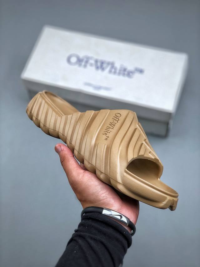 Off-White Exploration Eva 圆头套穿 防滑一字拖鞋 尺码：40-45