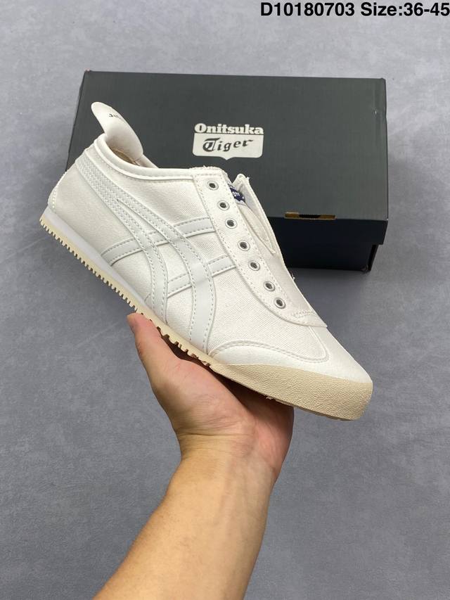公司级Onitsuka Tiger鬼塚虎 Mexico 66 Slip-On 一脚蹬低帮夏季透气运动休闲鞋 货号：1183C141- 尺码：36-45 编码：D