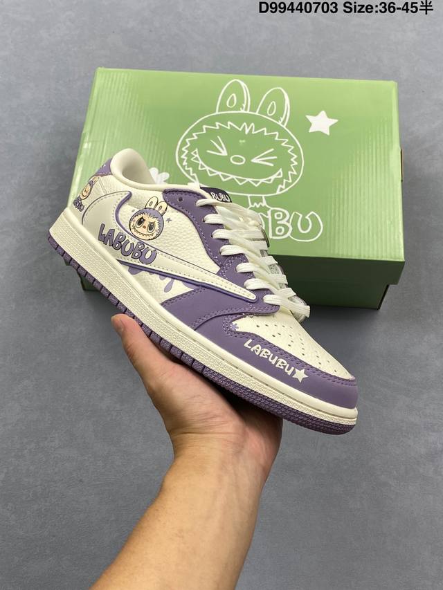 公司级Nike Air Jordan 1 X Travis Scott Aj1倒勾 乔一倒钩 ‘Diy’定制 耐克 低帮文化篮球鞋 完美品质出货 细节如图所示