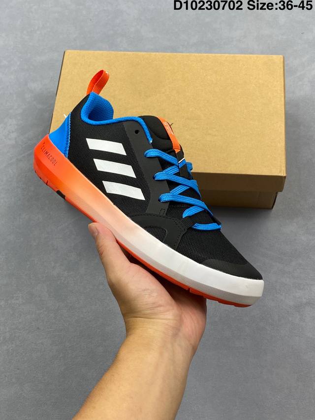 Adidas 阿迪达斯正品Terrex Boat 涉水鞋 男女子经典运动休闲鞋 户外运动鞋 这款户外鞋,力求在炎热的季节让你保持凉爽。鞋面采用Climacool