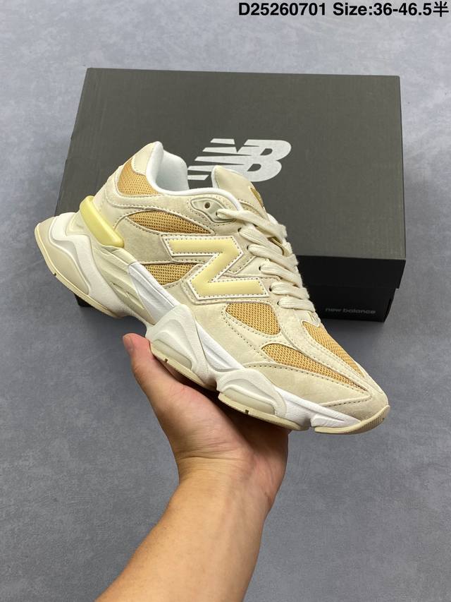 Nb9060 联名款 复古休闲运动慢跑鞋 鞋款灵感源自设计师本人对夏日的怀日回忆。鞋面大身由空间双格及磨砂鞋面拼接而生，夏日氛围拉满#采用大面积网眼以及麂皮材质