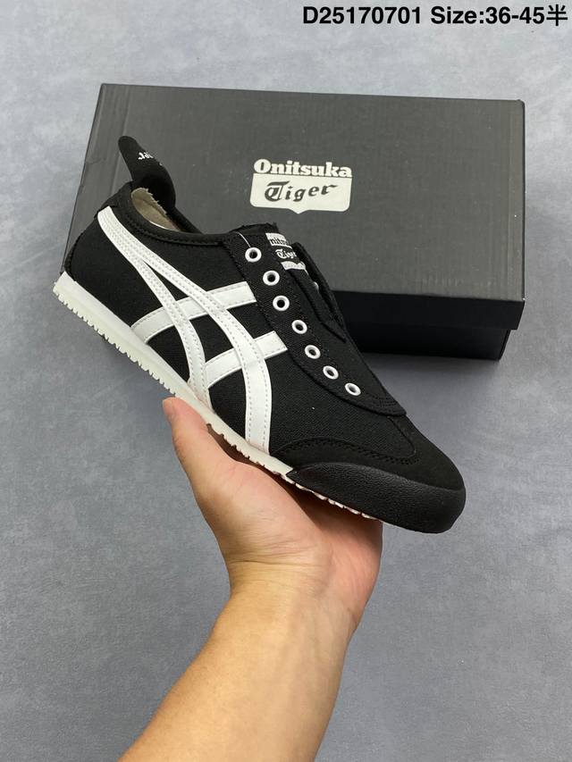 Onitsuka Tiger 鬼冢虎帆布一脚蹬 “帆布李小龙黄黑” 货号: 1183A746-750 尺码：36 37 37.5 38 39 39.5 40.5