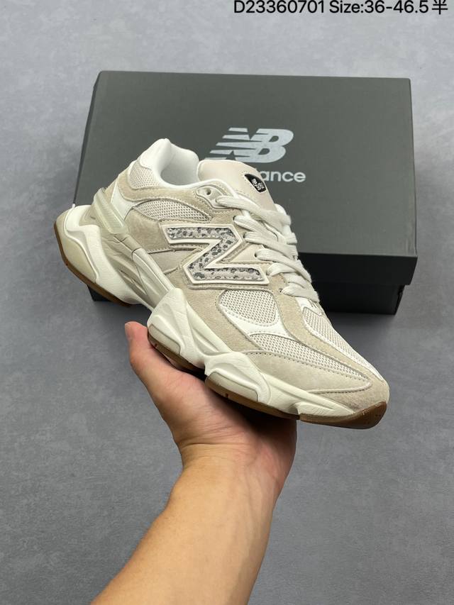 公司级New Balance 9060系列 新百伦 复古休闲运动慢跑鞋 鞋面大身由空间双格及磨砂鞋面拼接而生 采用大面积网眼以及麂皮材质覆盖鞋身 还原经典气质