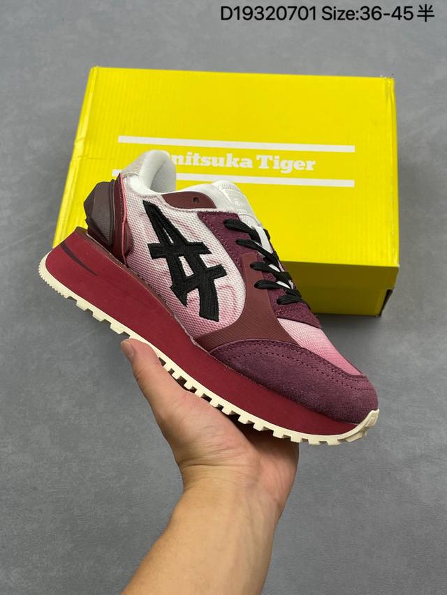 鬼冢虎 Onitsuka Tiger Moage Co Low 摩纳哥Co系列低帮厚底复古经典百搭休闲慢跑鞋 采用翻毛皮组合网织织物鞋面材质 内嵌Ortholi