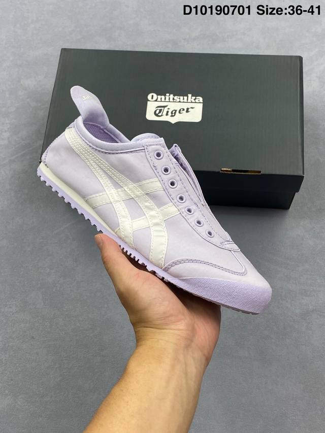 公司级Onitsuka Tiger鬼塚虎 Mexico 66 Slip-On 一脚蹬低帮夏季透气运动休闲鞋 货号:1183B603-303 尺码:如图 D10