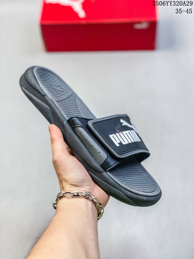 彪马 Puma Basket Platform 拖鞋 新款一字拖 休闲鞋户外沙滩鞋Puma魔术贴拖鞋码数：36 37 38 39 40 41 42 43 44