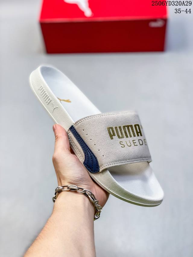 Puma 彪马 Basket Platform 拖鞋男女鞋新款一字拖 休闲鞋户外沙滩鞋 Puma魔术贴拖鞋 Puma新款魔术贴拖鞋，男情侣款，夏季外穿，一字拖设