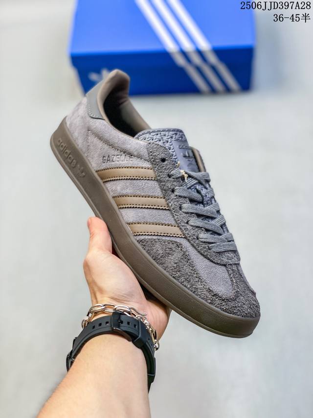 真标带半码 Adidas 阿迪达斯三叶草Gazelle Indoor男女低帮运动休闲鞋Jq6213 尺码：见图 编码：06Jjd397A28